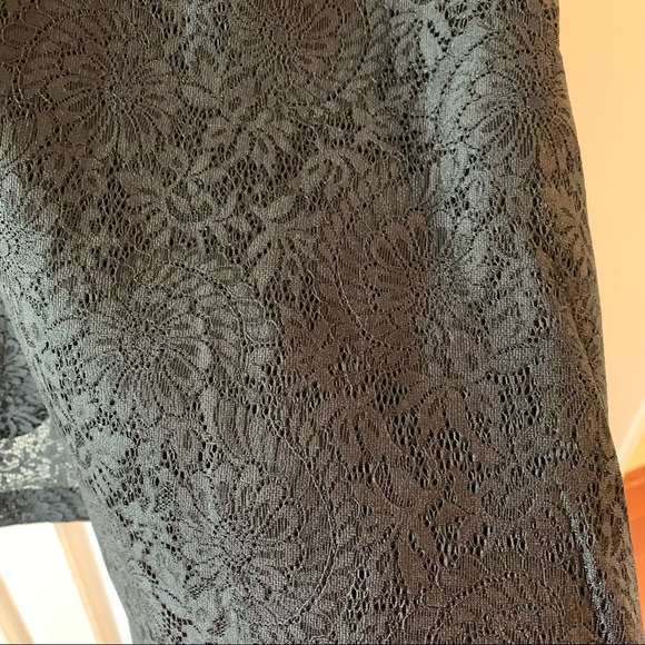 Le Chateau Black Floral Lace Beaded Cocktail Dress L - Picture 8 of 15
